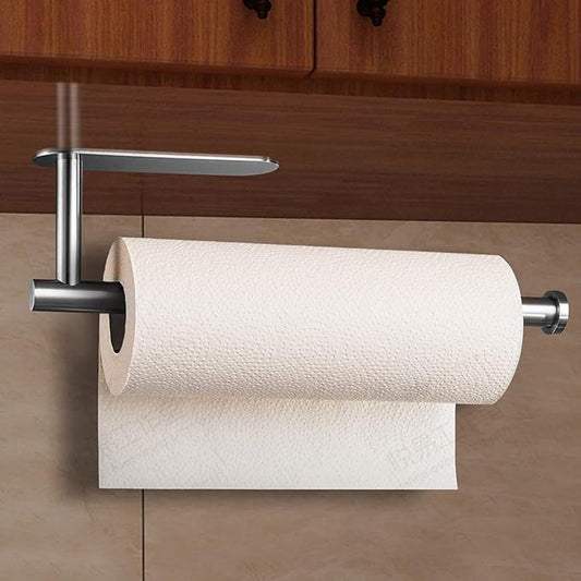 Paper Towel Holders,Paper Towels Rolls,Paper Bulk- Self-Adhesive Under Cabinet Wall Mount Countertop,Both Available in Adhesive and Screws,for Kitchen, Pantry, Sink, Bathroom，Stainless Steel-Silver