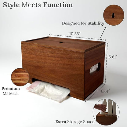 Trash Bag Holder Dispenser – 13-Gallon Storage for Under Sink, Kitchen, and Laundry Room with Wall Mount Option