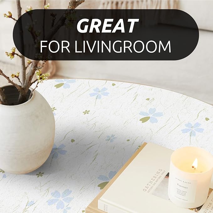 RAY STAR 20X120 Inch Shelf Liner for Kitchen Cabinets, Non-Adhesive Cabinet Liner Washable, PVC Drawer Liner for Dresser Non-Slip Bathroom (Floral)(1 Roll)