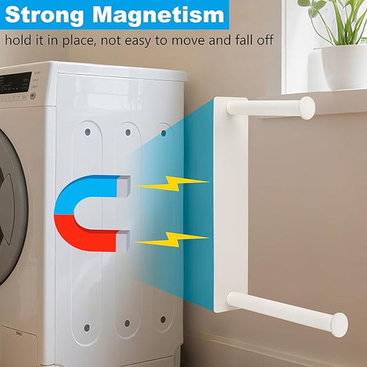 RedCall Magnetic Hanger Organizer for Washing Machine,Strong Magnet Hanger Storage Rack for Laundry Room Organization,Stacker Holder (White)