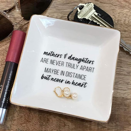 Simply Charmed Gift from Mother or Daughter - or Valentine's Day or Birthday Gift Between Mom and Daughter - Ceramic Jewelry Ring Dish or Tray