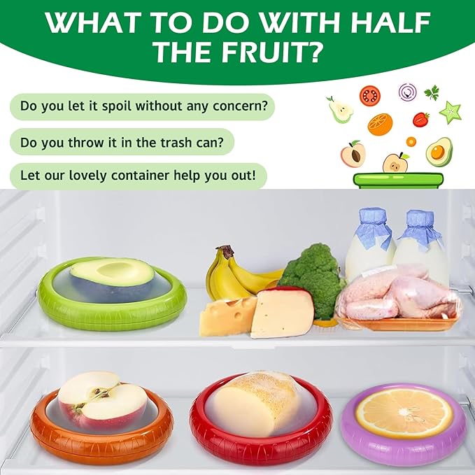 T-Raputa Avocado Saver and Onion Storage 4 Set - Reusable refrigerator fruit storage containers - is the storage Apples, Tomatoes, Tomato,Garlic for Ideal