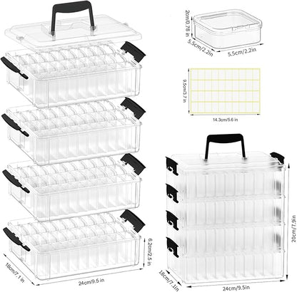 Bead Organizer Box 120 Pcs, 4-Tier Large Capacity Stackable Bead Storage Containers, Portable Plastic Craft Organizers for Jewelry Making, Bracelets, DIY, Nail Art Charms