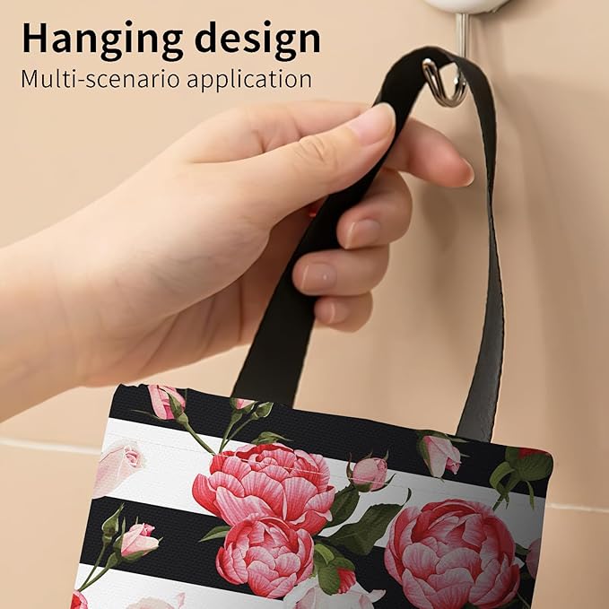 Plastic Bag Holder, Wall Mount Grocery Bag Organizer, Funny Hanging Trash Bag Storage Dispenser for Home Kitchen Cute Red Poney