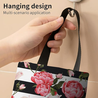 Plastic Bag Holder, Wall Mount Grocery Bag Organizer, Funny Hanging Trash Bag Storage Dispenser for Home Kitchen Cute Red Poney
