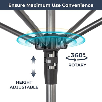 STO STO Portable Umbrella Clothesline, 82 Feet Rotary Drying Rack with Adjustable Height, Freestanding Laundry Line for Backyard, Patio, Balcony & Camping, Easy Setup with Carry Bag, No Tools Required