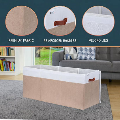 Extra Large Toy Storage Organizer with Lid - Sturdy, Collapsible Toy Chest Storage Box Design - Toys Bin with Dividers for Kids, Nursery, Bedroom, Playroom 37"x16"x14"
