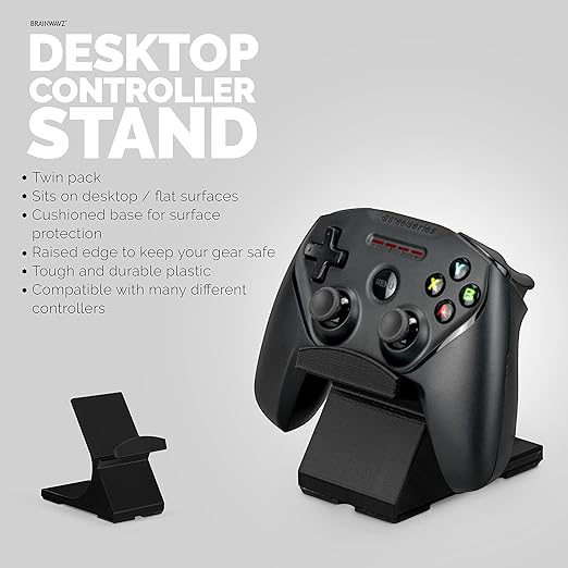 Game Controller Desktop Holder Stand (2 Pack) - Universal Design for Xbox ONE, PS5, PS4, PC, Steelseries, Steam & More, Reduce Clutter UGDS-05 by Brainwavz