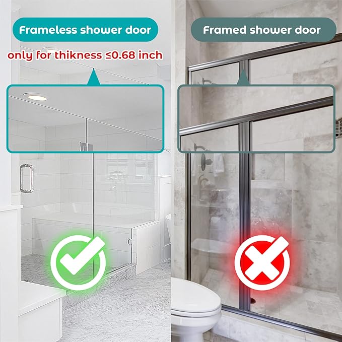 Cerbonny Shower Door Hooks (10 Inch), 2 Pack Extended Towel Hooks for Bathroom, Over Door Hooks, Shower Hooks for Frameless Glass Door, Black
