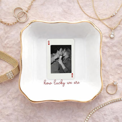 Famitrendz Personalized Couple Portrait Ring Dish, Custom Couples Photo Jewelry Dish, Custom Ring Holder Gifts, Picture Trinket, Engagement Valentines Wedding Gifts, Gift for Her, Women 3