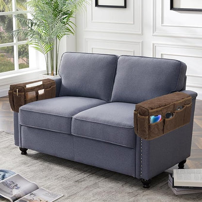 HADEEONG Remote Control Holder, Non Slip Bedside Armchair Caddy, Recliner Arm Caddy Armrest Organizer with 14 Pockets for Cell Phone TV Remote Control Magazines