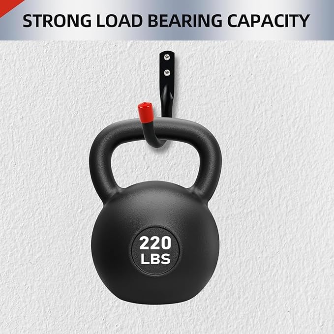 6 PCS Heavy Duty Garage Wall Hooks for Hanging, Loading Capacity 200 LBS for Storage Hooks, 3.8inch Hanging Hook for Garage Organization,Wall Mount Utility J Hook with Wall Anchors and Screws