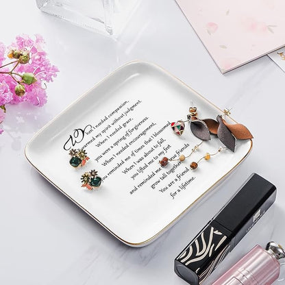 PUDDING CABIN Friendship Ring Trinket Dish - Lifetime Friendship Gift for Women, BFF, Coworkers, Moving Away