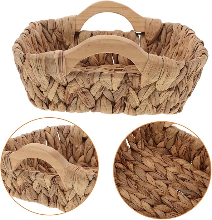 IMIKEYA Rustic Wicker Storage Basket Wicker Basket Pantry Organizer for Kitchen Bathroom