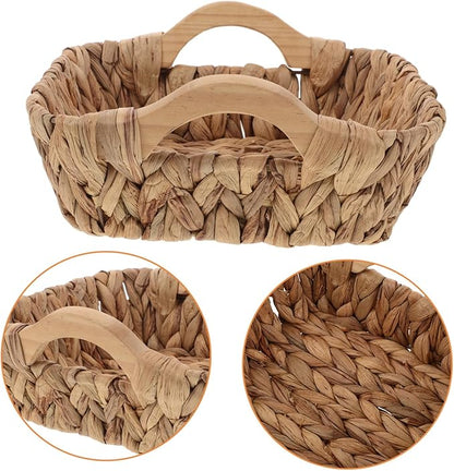IMIKEYA Rustic Wicker Storage Basket Wicker Basket Pantry Organizer for Kitchen Bathroom