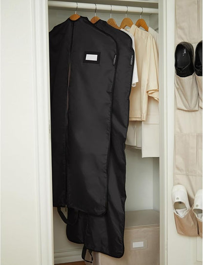 Covermates Keepsakes Garment Bag Set - Premium Polyester - Full Length Zipper - ID Window - Carrying Handles - Closet Storage, Black