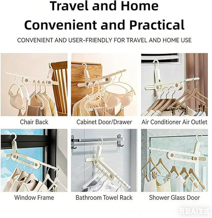 Folding Clothes Drying Rack - Portable Collapsible with Hook - Travel Essentials for Cruise Ship, RV, Hotel & Small Room