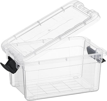 Superio Clear Storage Bins with Lids, Stackable Storage Box with Latches and Handles, Extra Small, 6 Pack 1.75 Quart