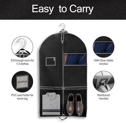 3 Pack 43" Garment Bag Suit Bag Garment Bags for Travel Duffle Bags for Hanging Clothes Storage Bag Carry on Garment Bag, Ideal for Wardrobes, Blazers, Dresses, Coats
