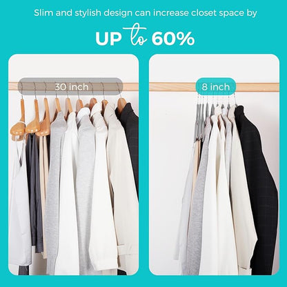 HOUSE DAY Premium Velvet Hangers 50 Pack Grey, Non-Slip Flocked Felt Hangers, Sturdy Clothes Hanger with 360° Rotatable Hook, Heavy Duty Durable Slim Coat Hanger for Closet Space Saving