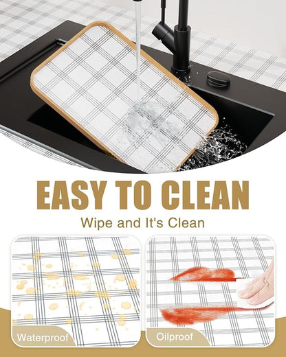 Shelf Liners for Kitchen Cabinets Non-Adhesive, Non-Slip Thickened Shelf Paper Waterproof Washable for Drawer Dresser Pantry Shelve Bathroom Protector Liner