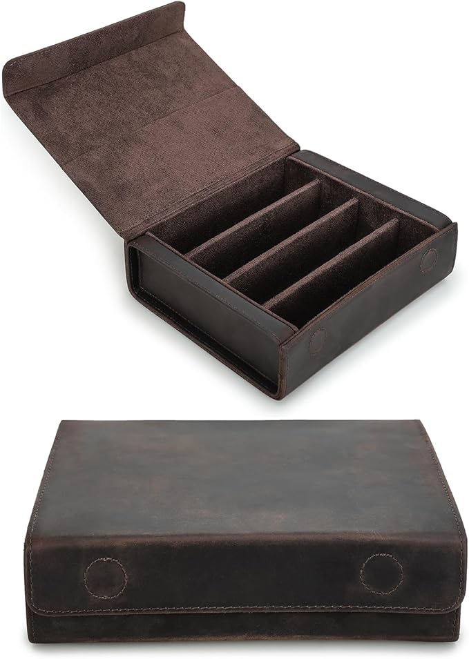 CataPurus Sunglasses Organizer Case for Man & Woman, Top Grain Leather & Handmade, Portable Travel Eyeglasses Storage Holder