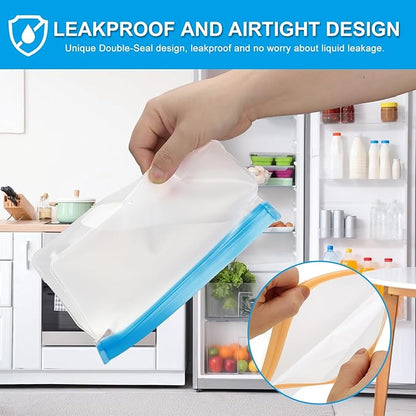 PATIKIL 8.7"x2"x5.3" Reusable Freezer Bag, 3 Pcs Leakproof Zip Food Storage Stand Up Bags Fridge Snack Vegetable Fruit Ice Container for Long-Lasting Freshness, Orange