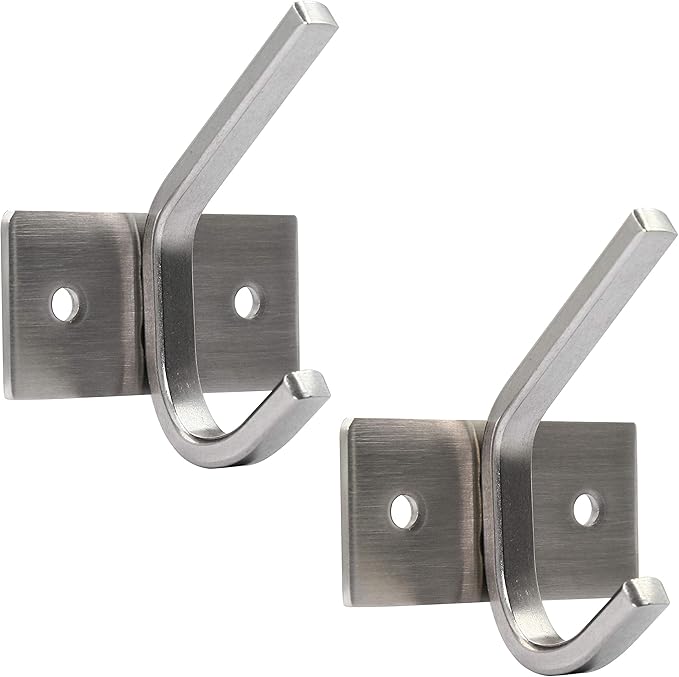 WEBI Robe Hook, Heavy Duty Brushed Stainless Steel 304 Coat Hook Rail Towel Rack, Great Home Storage & Organization for Bedroom, Bathroom, Foyer, Hallway, 1 Hook in 2-Pack