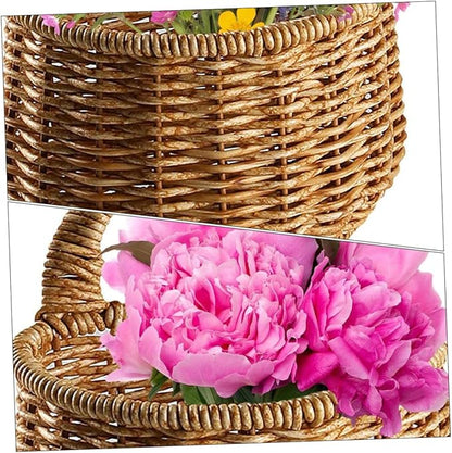 Unomor Decorative Woven Garlic and Ginger Storage Basket Wall Mounted Kitchen Organizer High Grade Space Saving Design for Home Decor