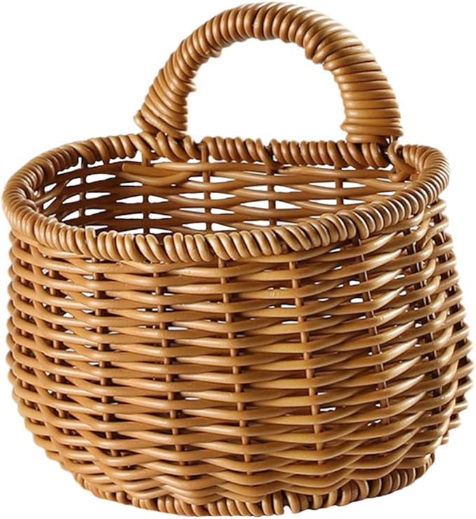 Decorative Woven Storage Basket for Kitchen Wall Mounted Egg and Vegetable Organizer High Grade Garlic and Ginger Container Elegant Design for Home Organization