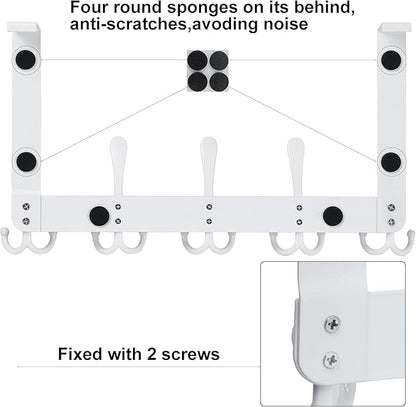 WEBI Over The Door Hooks,Over Door Hanger,Triple Door Hooks for Hanging White Over The Door Towel Rack,Door Coat Hanger,Over Door Coat Rack for Clothes,Towels,Bathroom,2 Pack