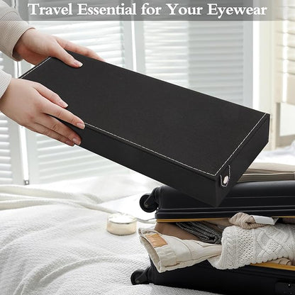 Baojulong 8-Slot Eyeglass Case Organizer - Stylish Storage for Sunglasses & Glasses, Ideal for Home Use & Eyewear Collectors