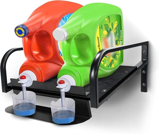 Liquid Laundry Detergent Holder,laundry room hacks,Laundry Detergent Dispenser,Hanging Laundry Station Storage Laundry Detergent Stand-Laundry Room Wall-Washing Machine (Small-Black)