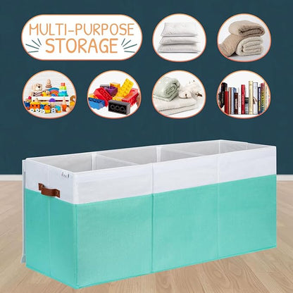 Extra Large Toy Storage Organizer with Lid - Sturdy, Collapsible Toy Chest Storage Box Design - Toys Bin with Dividers for Kids, Nursery, Bedroom, Playroom 37"x16"x14"