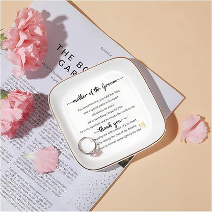 Mother of the Groom Gift from Bride – Wedding Jewelry Dish, Thank You Gift for Mom, Mother-in-Law, Future Mother-in-Law Keepsake Jewelry Tray