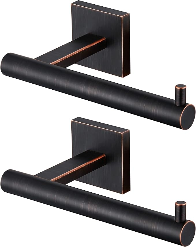 KOKOSIRI Toilet Paper Holder Oil Rubbed Bronze for Bathroom Kitchen Roll Holder Hold Mega Rolls Stainless Steel, 2 Pack, B2005ORB-2P