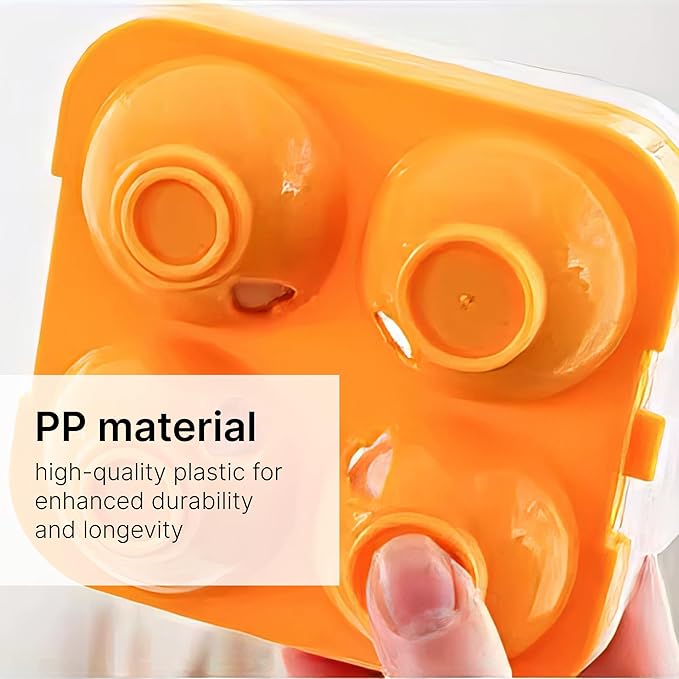 Plastic Egg Container for Refrigerator - Shockproof 4 Grid Fresh Egg Storage Box - Stackable Egg Holder for Fridge or Camping - Reusable Egg Carton - Portable Egg Holders for Fresh Eggs