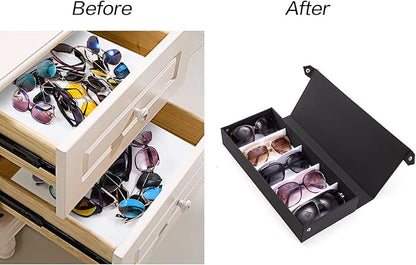 TRIUMPH VISION Sunglasses Organizer Storage Eyeglasses Holder - Multiple Glasses Case Box Eyewear Case with Lid