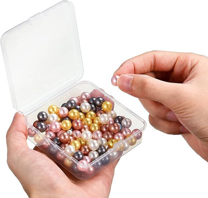 Jetec 6 Pieces Mini Plastic Clear Beads Storage Containers Box for Collecting Small Items, Beads, Jewelry, Business Cards, Game Pieces, Crafts (3.3 x 3.3 x 1.1 Inch)