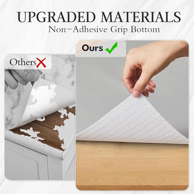 Beautysaid Shelf and Drawer Liner for Kitchen Cabinet, Non Adhesive Non Slip Shelf Paper Waterproof Washable Thickened for Dresser Pantry Shelve Bathroom Protector Liner(Light Grey,18 in x 10 FT)