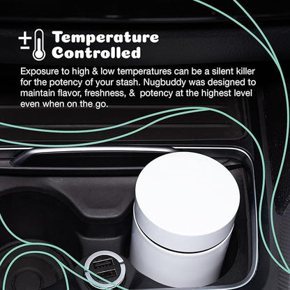 Mini Airtight Storage Container - Vacuum Sealed Insulated w Nested Glass Jar - UV Protection, Temperature Controlled Stainless - 100 ml (1/4 Oz)