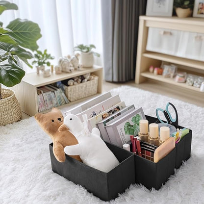 Criusia Drawer Organizer Clothes, 10 Pack Dresser Organizer for Baby Clothes, Underwear, Sock- Foldable Closet Organization and Storage Dividers Bins for Nursery, Bedroom (Black)