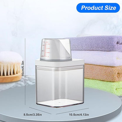 Laundry Detergent Dispenser for Laundry Room Organization and Storage, Laundry Soap Dispenser Laundry Detergent Bottle with Laundry Detergent Cup, BPA Free & PET Plastic Clear (700ML)