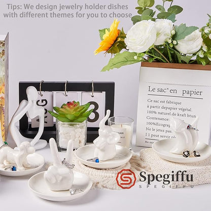 Spegiffu Fox Gifts Fox Ring Dish Jewelry Holder Ring Stand, Funny Gifts for Women Friend Mom Grandma Nana Aunt Birthday Mother's Day Christmas Valentines Gift, Fox Decor
