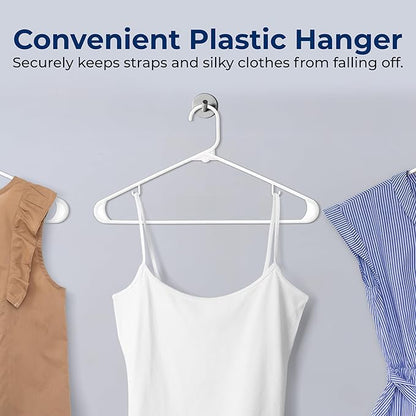 SereneLife 50 Pack Plastic Hangers, Non-Slip, Space-Saving Closet Organizers, Durable and Strong for Shirts, Sweaters, Hoodies, Kids Clothes & Dresses, Ultra-Thin, Lightweight