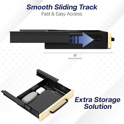 VIVO Under Desk Mounted Sliding Pull-out Drawer for Office Desk, Pull Handle, Storage Organizer for Sit Stand Workstation