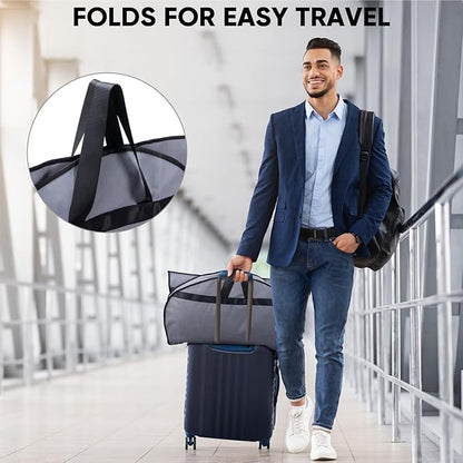 BALEINE 5PK Heavy Duty Garment Bag with Shoe Storage Travel Bag for Dresses, Suit, Coats Travel Essential (54", Grey)
