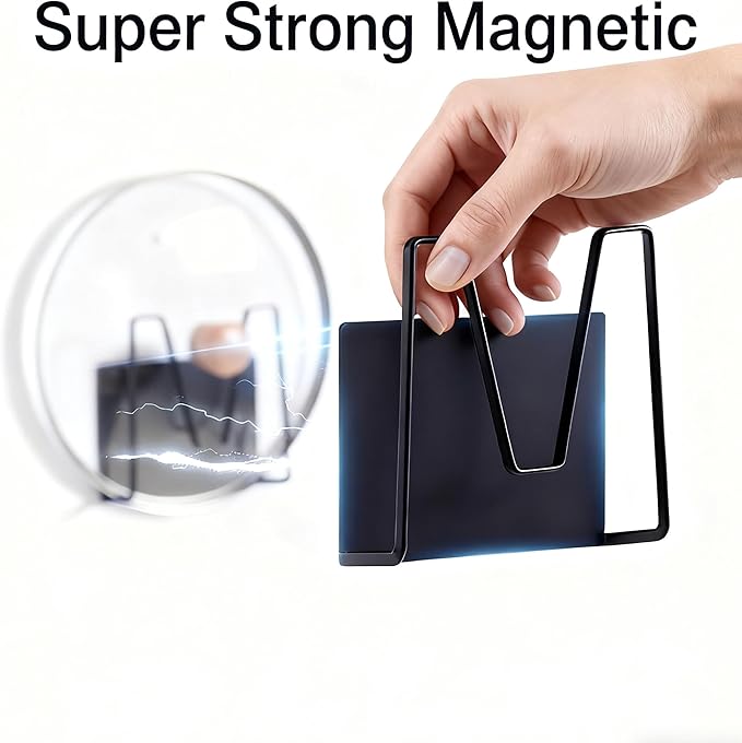 Toviyam Magnetic Pot Lid Holder for Refrigerator, 2 Pack Strong Magnetic Pot Lid Organizer for Cutting Board, Baking Tray & Pan Covers, Stainless Steel Moveable Kitchen Storage Rack