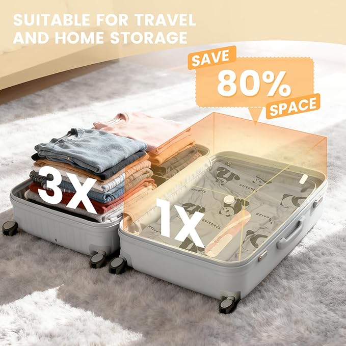 NAIAOHCR 12Pack Oxford Vacuum Storage Bags with Electric Pump & See-Through Window (3 Jumbo/3 Large/3 Medium/3 Small), Reusable Space Saver Vacuum Seal Bags for Travel, Clothing, Comforters