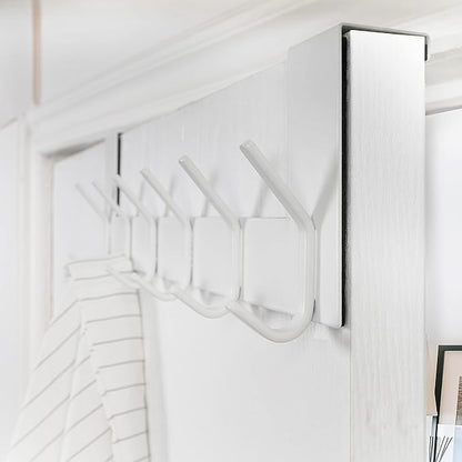 WEBI Over The Door Hook White,Over The Door Towel Rack,Door Hanger,Door Coat Towel Hanger,Door Coat Rack for Hanging Clothes,Jacket,Back of Bathroom,2 Packs
